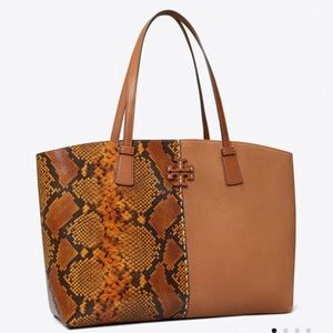 Tory Burch Snakeskin McGraw Tote with dust bag (Rare)